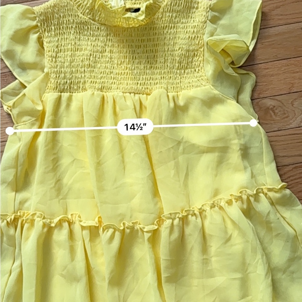 Maison Tara Yellow Ruffle-Tier Smocked Girls Dress - Picture 7 of 8